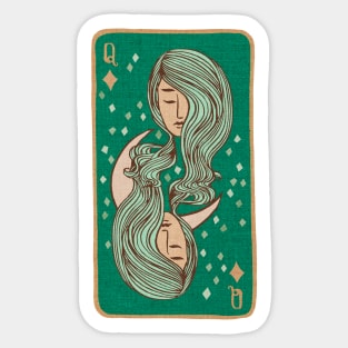 Queen of Diamonds Card Sticker